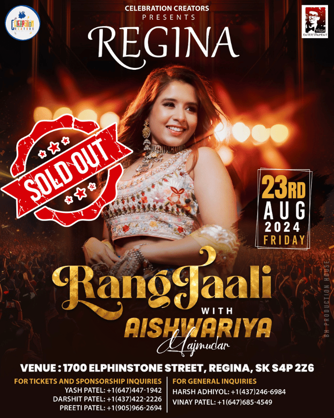 Rangtaali – Aishwarya Majmudar – Regina – August 23, 2024